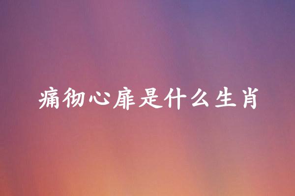 痛彻心扉是什么生肖