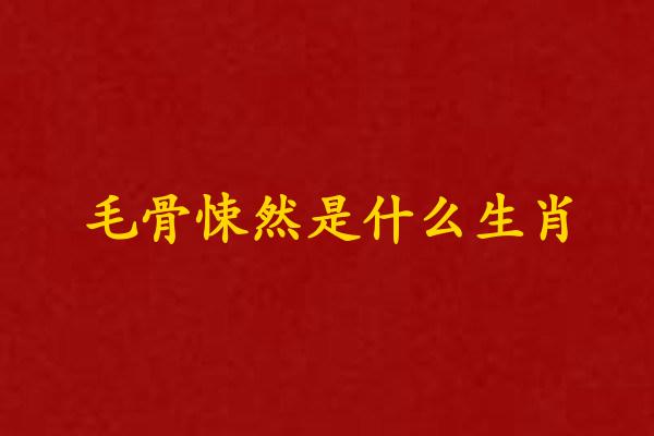 毛骨悚然是什么生肖