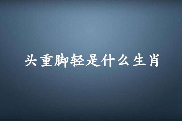 头重脚轻是什么生肖