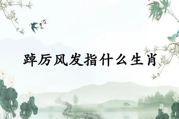 踔厉风发指什么生肖
