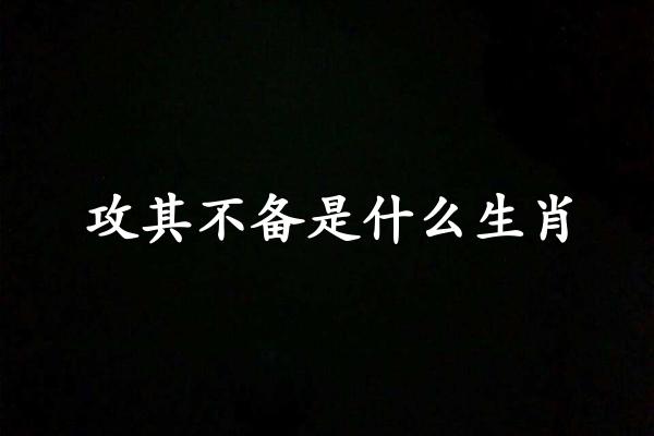 攻其不备是什么生肖