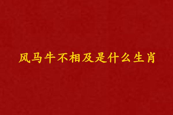 风马牛不相及是什么生肖