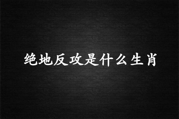 绝地反攻是什么生肖