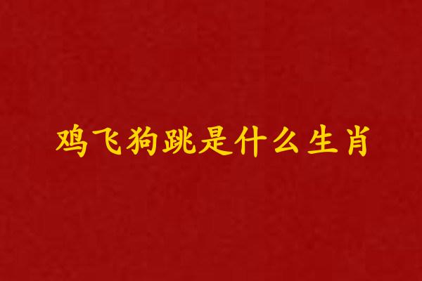 鸡飞狗跳是什么生肖