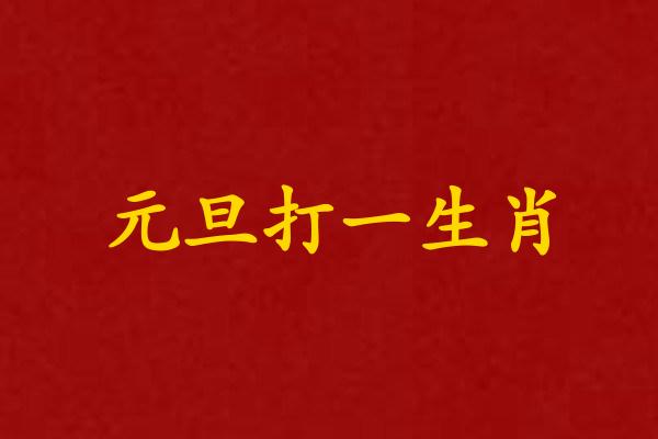 元旦打一生肖