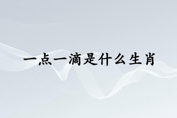 一点一滴是什么生肖