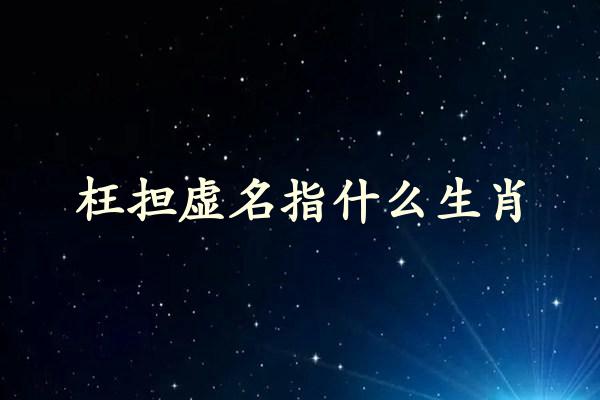 枉担虚名指什么生肖